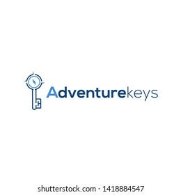 Adventure logo design with combine compass and key