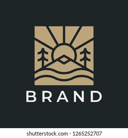 Adventure logo design concept. Universal nature design.