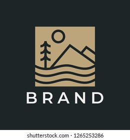 Adventure logo design concept. Universal nature design.
