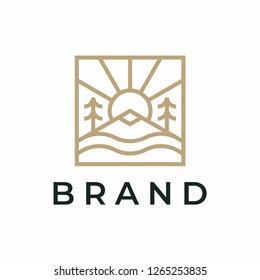 Adventure logo design concept. Universal nature design.