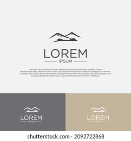 adventure logo design template, with minimalist mountain shape design icon