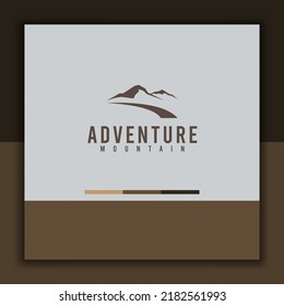 Adventure logo design template with a mountain icon, suitable for use as the identity of the mountaineering community