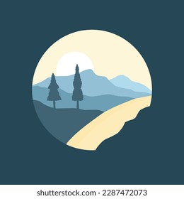 adventure logo design template, with mountain elements