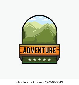 Adventure logo design template with natural scenery