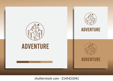 adventure logo design template, with a simple mountain icon