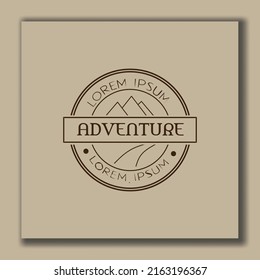 adventure logo design template, vintage style circle and brown