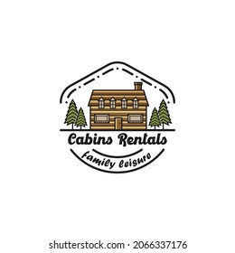 adventure logo design,cabins rentals logo,park outdoor vector template emblems