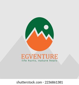 Adventure logo egg logo concept mountain logo adventure design