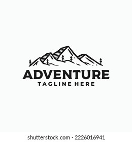 Adventure logo hand drawn vector