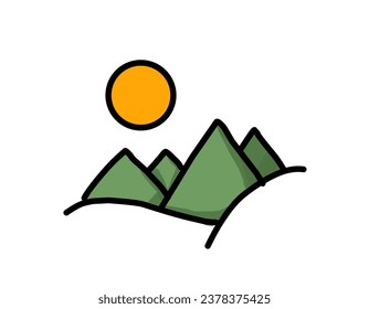 adventure logo mountain climber, mountain view