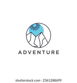 adventure logo with mountain design