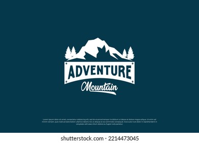 adventure logo. mountain exploration logo design template. climber badge design.