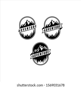 Adventure logo. Mountain logo on white background. mountain icon for adventure logos
