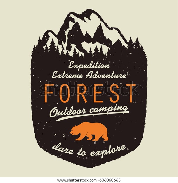 Adventure Logo Outdoor Expedition Typography Poster Stock Vector ...