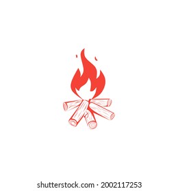 logotipo o símbolo de aventura, fuego