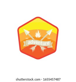 Adventure Logo Template, logo arrow, camp, adventure for your team