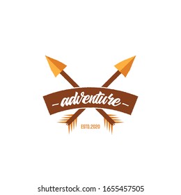 Adventure Logo Template, logo arrow and nature for your team
