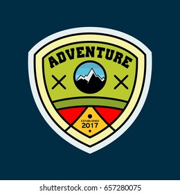 Adventure logo template. Badge logo template. Mountain logo template