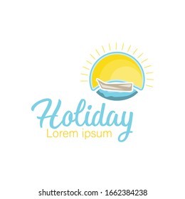 Adventure Logo Template For Business Or Company. Boat. Holidays.