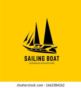 Adventure logo template for business or company. Sailing Boat. Holidays.