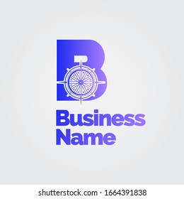 Adventure logo template for business or company. Holidays. Incorporated Compass in to Letter B Logo template