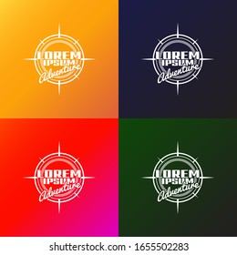 Adventure logo template with compass emblems.  