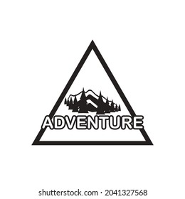 adventure logo template design isolated inside a triangle. vector illustration