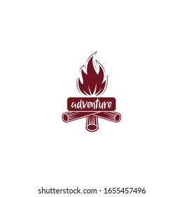 Adventure Logo Template, logo fire,camp, for your team