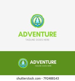 Adventure Logo Template icon with simple pine symbol