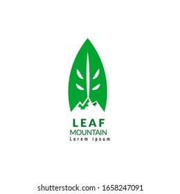 Adventure Logo Template Illustration for company. Leaf Surf Board