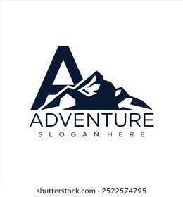 Modelo de logotipo de aventura com letra