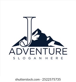 Plantilla de logotipo de aventura con letra