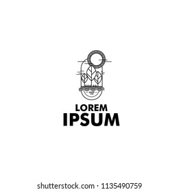 adventure logo template. line art