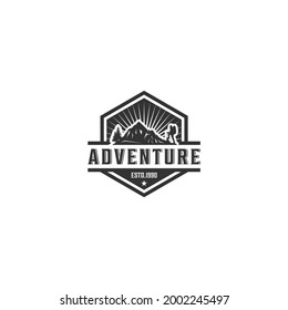Adventure logo template in white background
