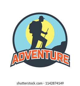 adventure logo with text space for your slogan / tag line, vector illustration