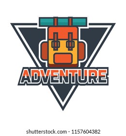 adventure logo with text space for your slogan / tag line, vector illustration