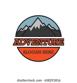 adventure logo with text space for your slogan / tag line, vector illustration