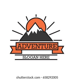 adventure logo with text space for your slogan / tag line, vector illustration
