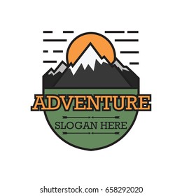 adventure logo with text space for your slogan / tag line, vector illustration