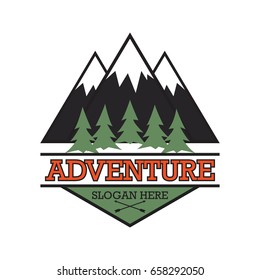 adventure logo with text space for your slogan / tag line, vector illustration