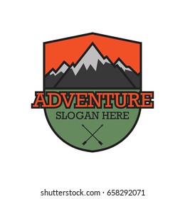 adventure logo with text space for your slogan / tag line, vector illustration