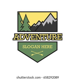 adventure logo with text space for your slogan / tag line, vector illustration