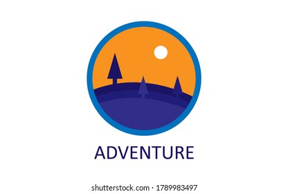 adventure logo, travel, hiking, backpack logo vector illustration eps 10 
