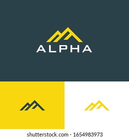 Adventure logo vector design concept. Mountain logomark illustration. Can representing explore, outdoor, hiking, super, wild.