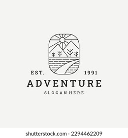 Adventure logo vector icon illustration hipster vintage retro .