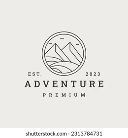 Adventure logo vector icon illustration hipster vintage retro .