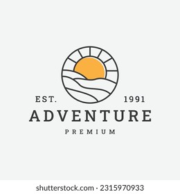 Adventure logo vector icon illustration hipster vintage retro .