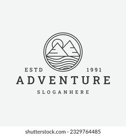 Adventure logo vector icon illustration hipster vintage retro