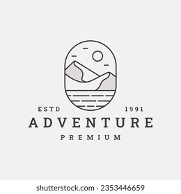 Ilustración de icono de logotipo de aventura hipster retro vintage