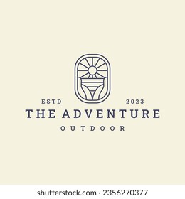 Adventure logo vector icon illustration hipster vintage retro